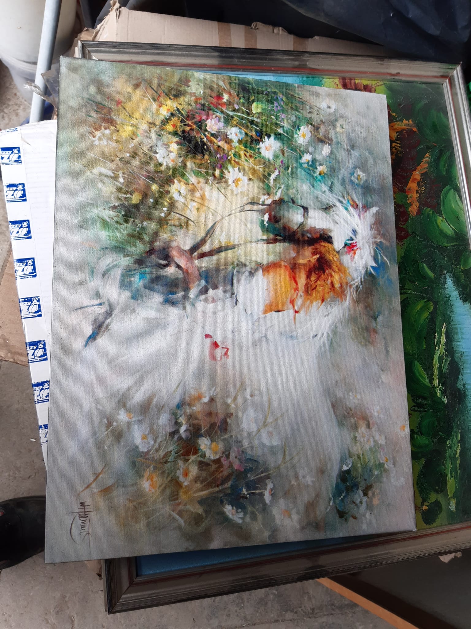 Peinture florale abstraite